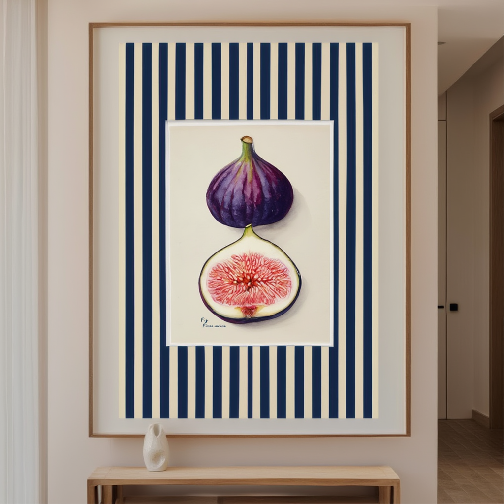 Fig Botanical – Navy – Minimalist Wall Art Print