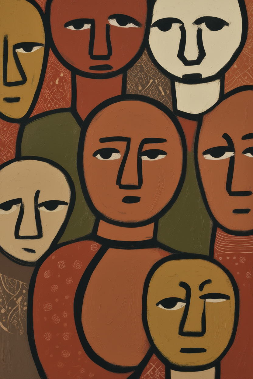 Set of 2 Figurative Faces Prints – Minimalist Line Art Wall Decor - Hakyarts