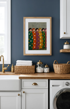 Emerald Plum Figures | Contemporary Abstract Figurative Wall Art