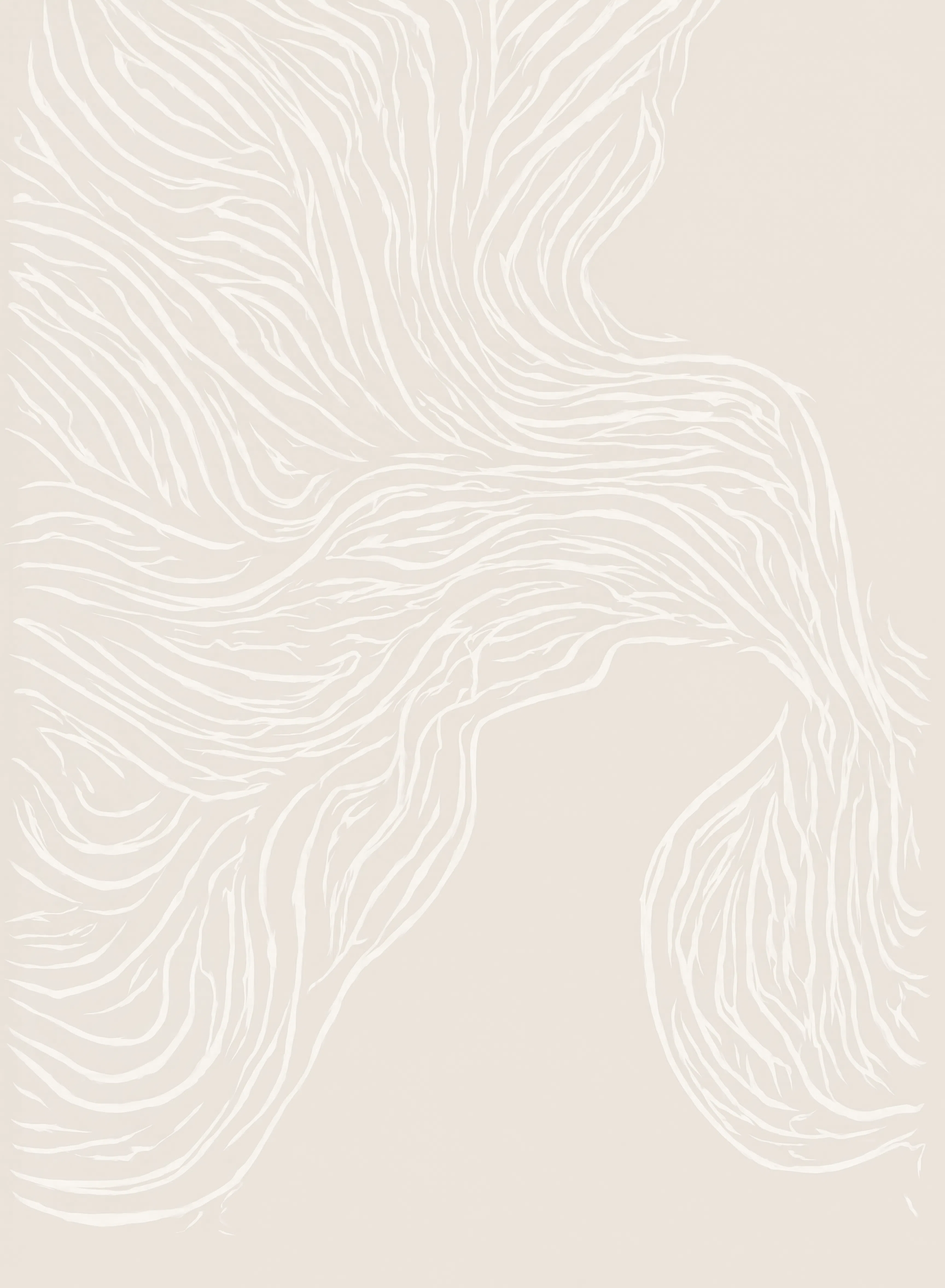 Abstract Leaves Beige Print | Minimalist Botanical Wall Art