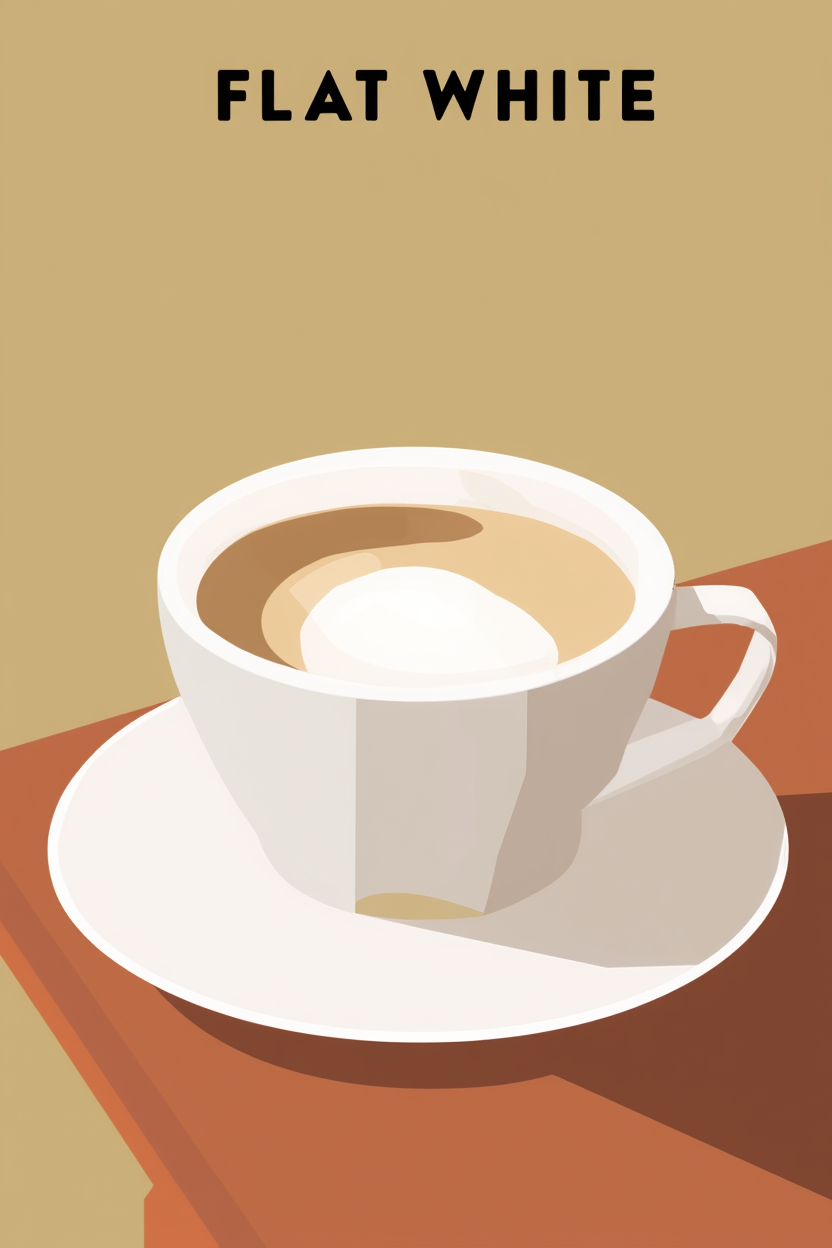 4 Coffee Posters – Affogato, Flat White, Macchiato, Frappuccino & Americano Minimalist Café Wall Art - Hakyarts