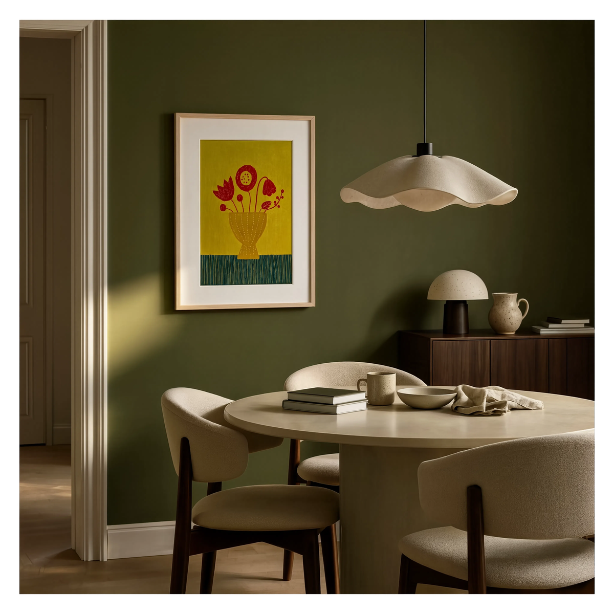 Folk-Art Floral | Contemporary Botanical Wall Art Print