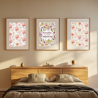 Preppy Coquette Wall Art – Kitchen Set of 3 - Hakyarts