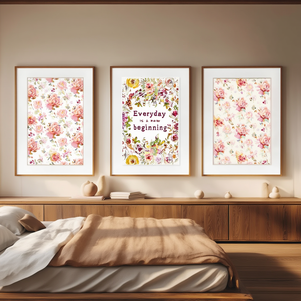 Preppy Coquette Wall Art – Kitchen Set of 3 - Hakyarts