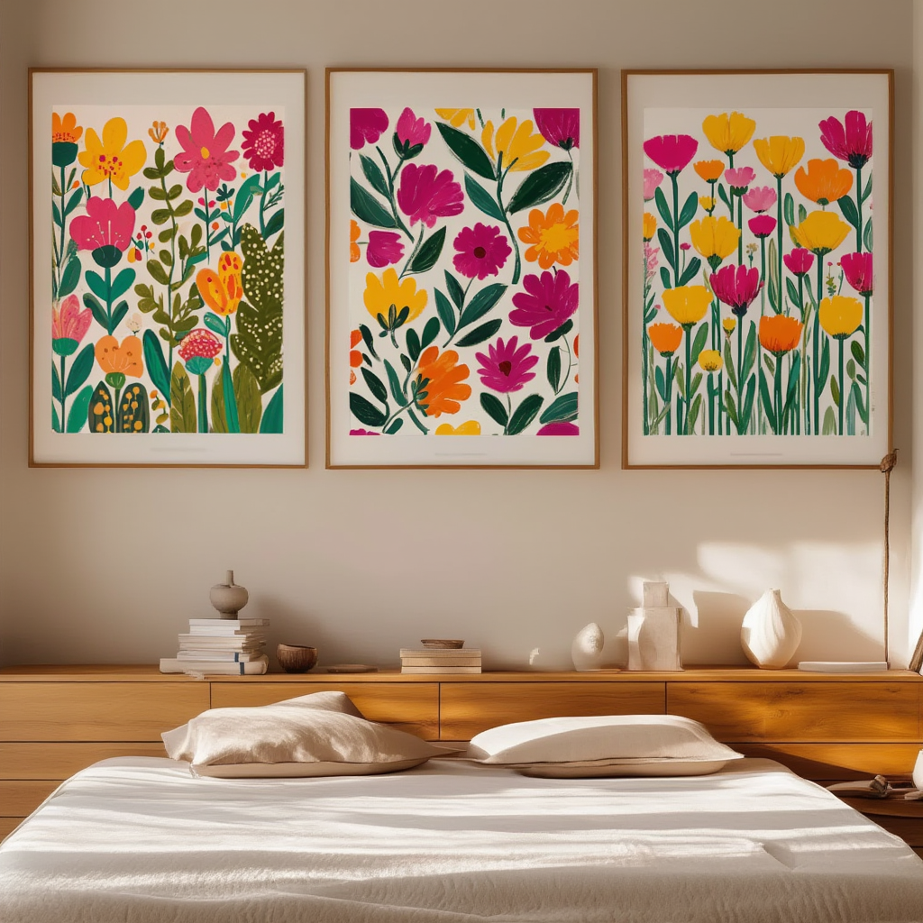 Floral Folk Art – Set of 3 Prints