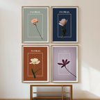 Set of 4 Art Prints  – Floral Harmony - Hakyarts