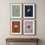 Set of 4 Art Prints  – Floral Harmony - Hakyarts