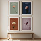 Set of 4 Art Prints  – Floral Harmony - Hakyarts