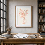 Coral Florals | Contemporary Botanical Floral Wall Art