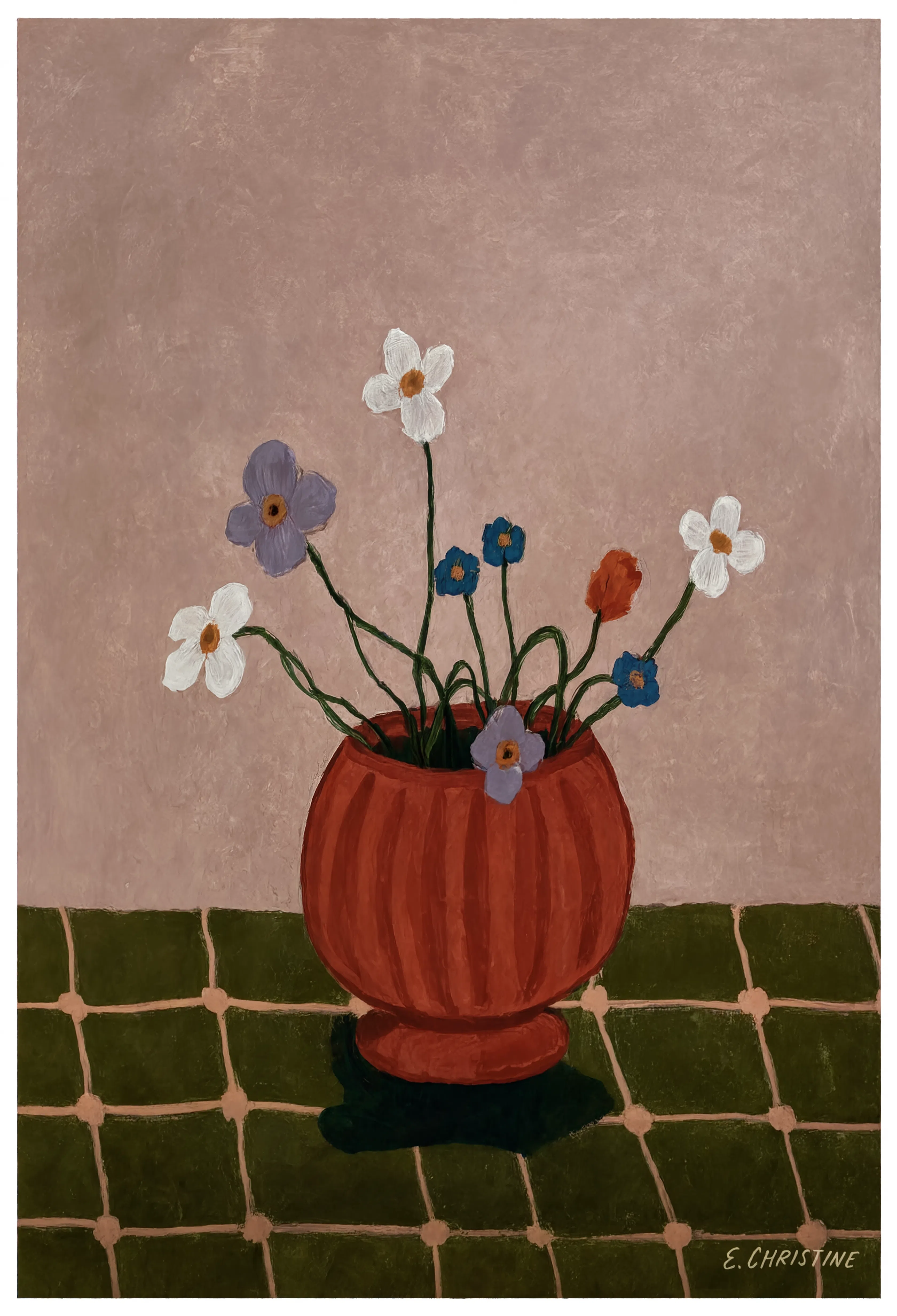 Floral Urn | Contemporary Botanical Wall Art