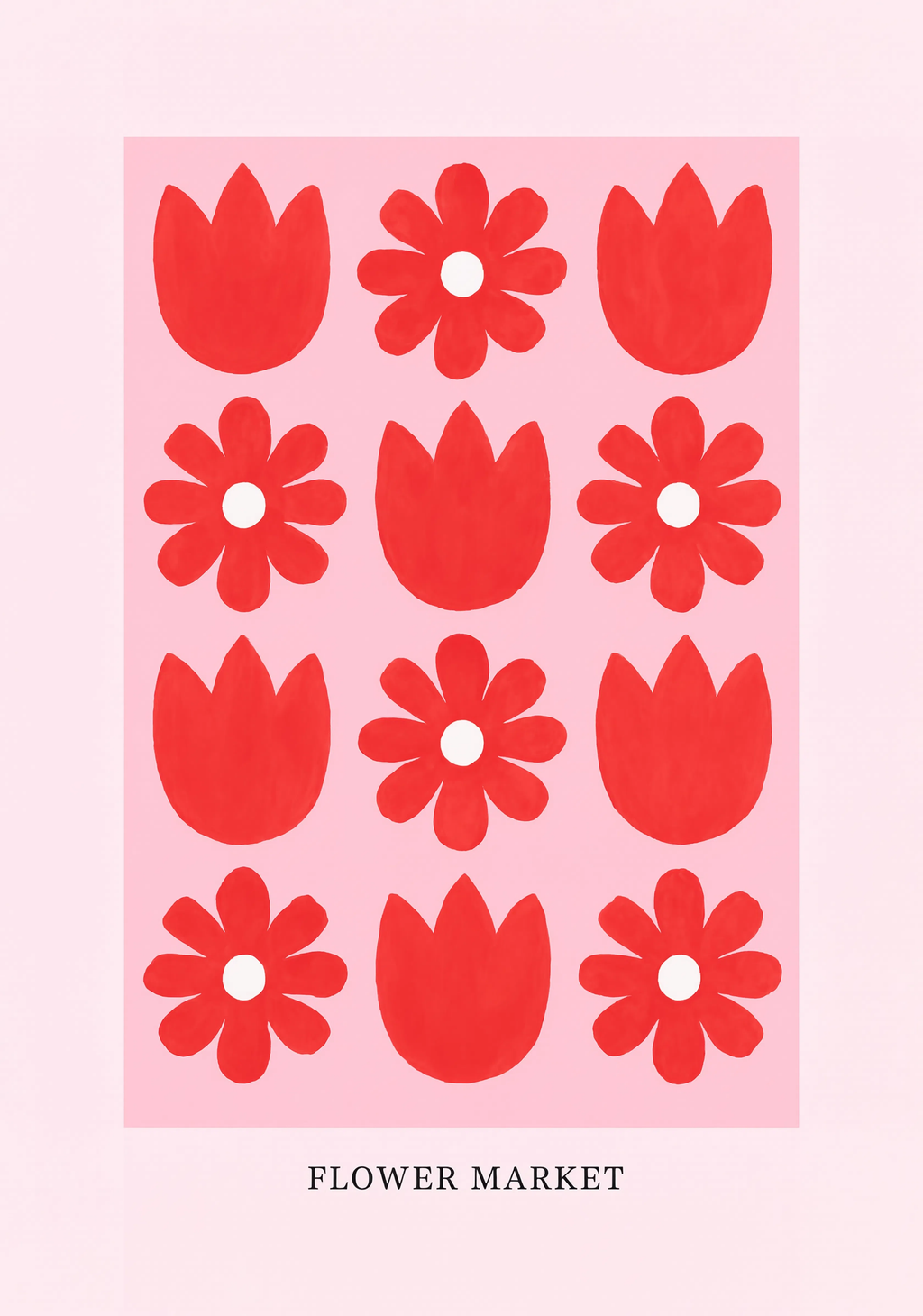 Set of 2 Flower Market Tulips & Musée Picasso Paris 1932 | Contemporary Floral & Art Exhibition Wall Art Prints