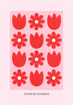 Set of 2 Flower Market Tulips & Musée Picasso Paris 1932 | Contemporary Floral & Art Exhibition Wall Art Prints