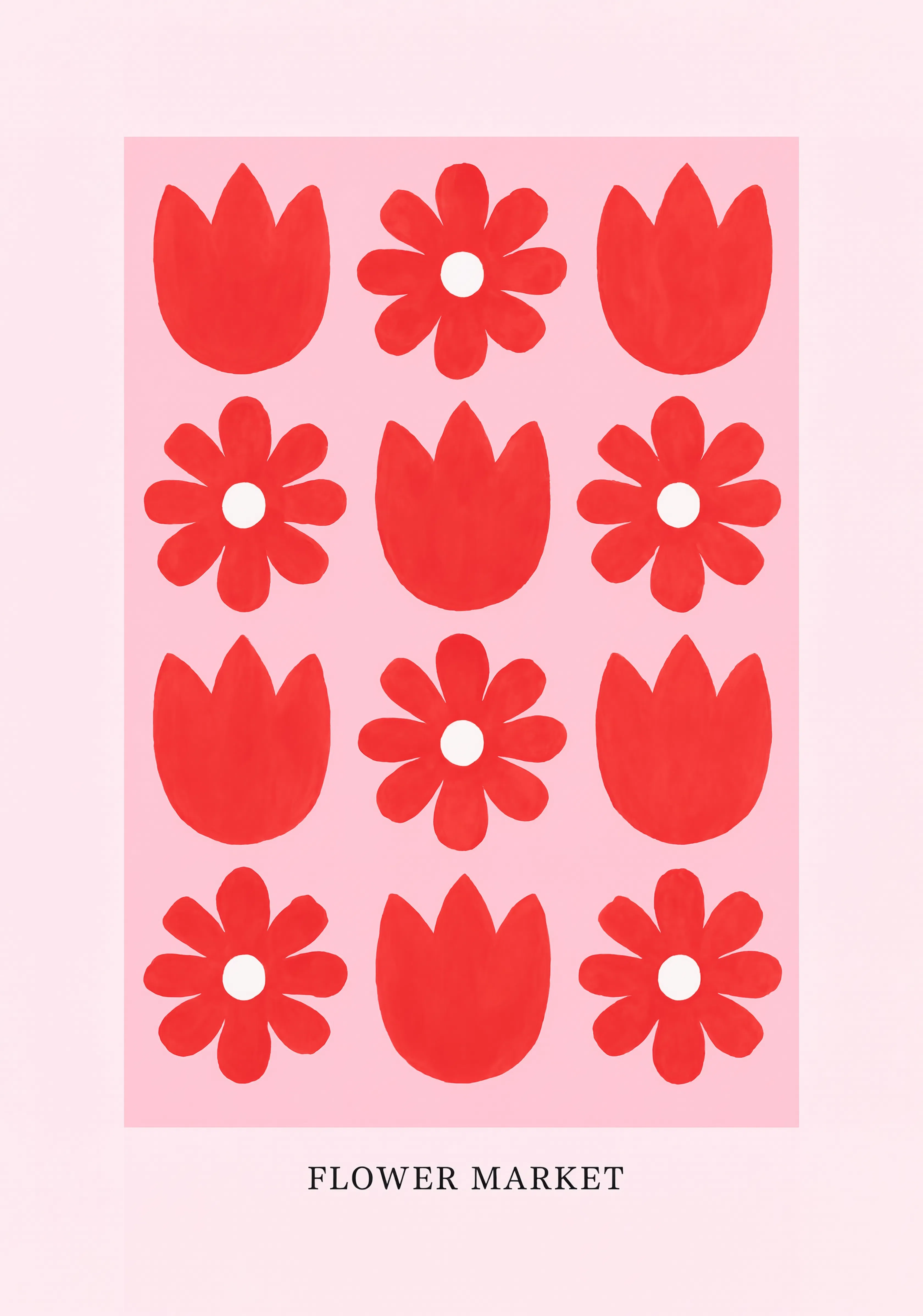 Set of 2 Flower Market Tulips & Musée Picasso Paris 1932 | Contemporary Floral & Art Exhibition Wall Art Prints