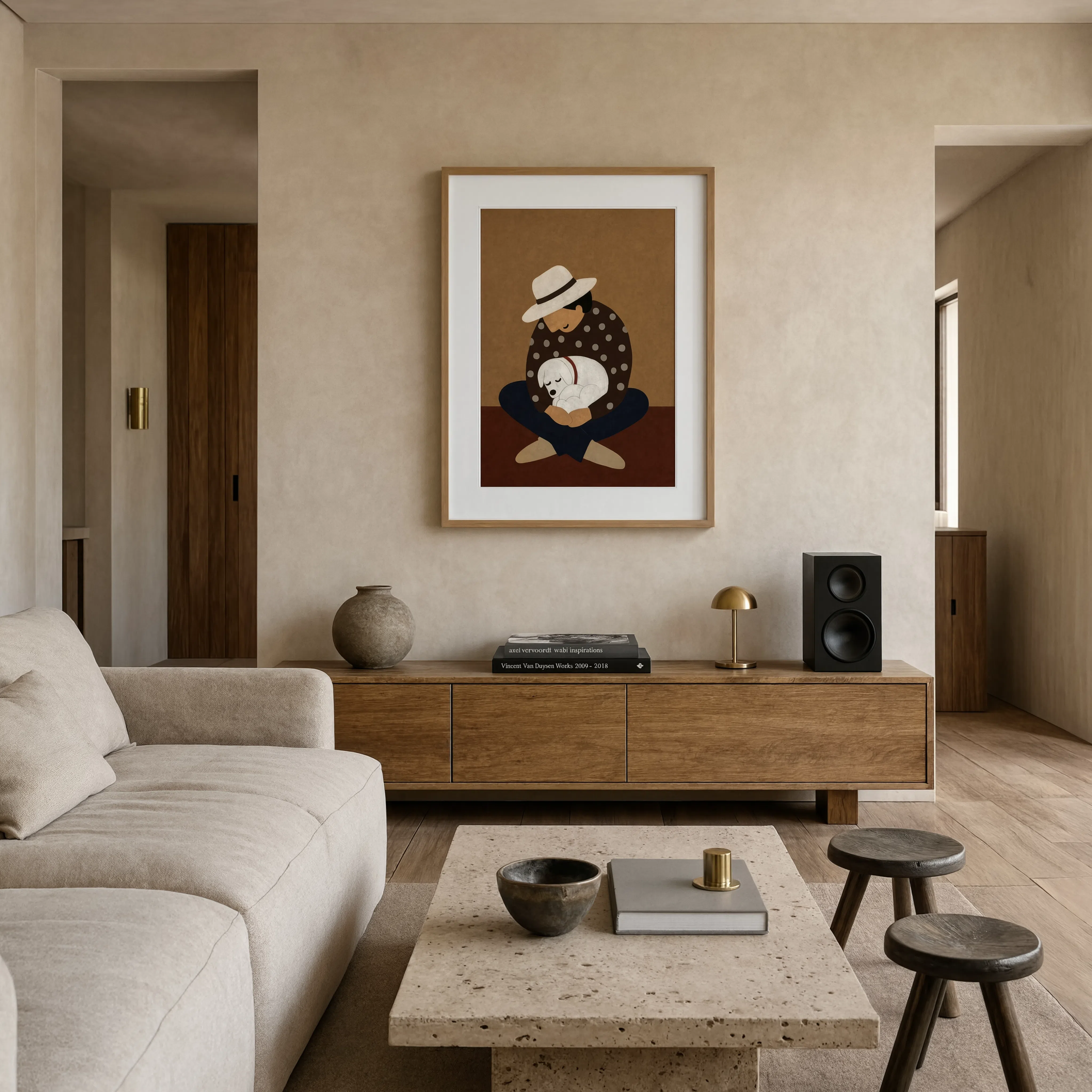 Sitting Figure – Muted Palette | Contemporary Figurative Wall Art
