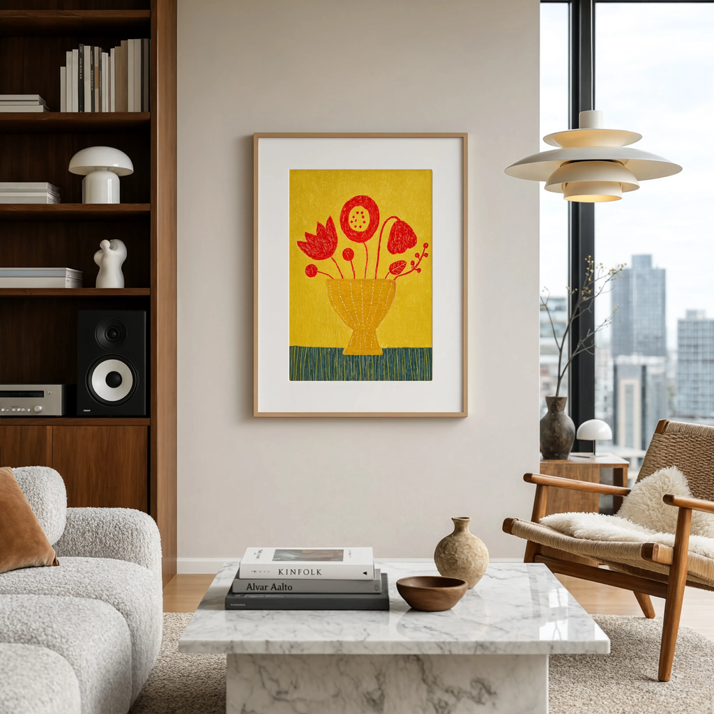 Folk-Art Floral | Contemporary Botanical Wall Art Print