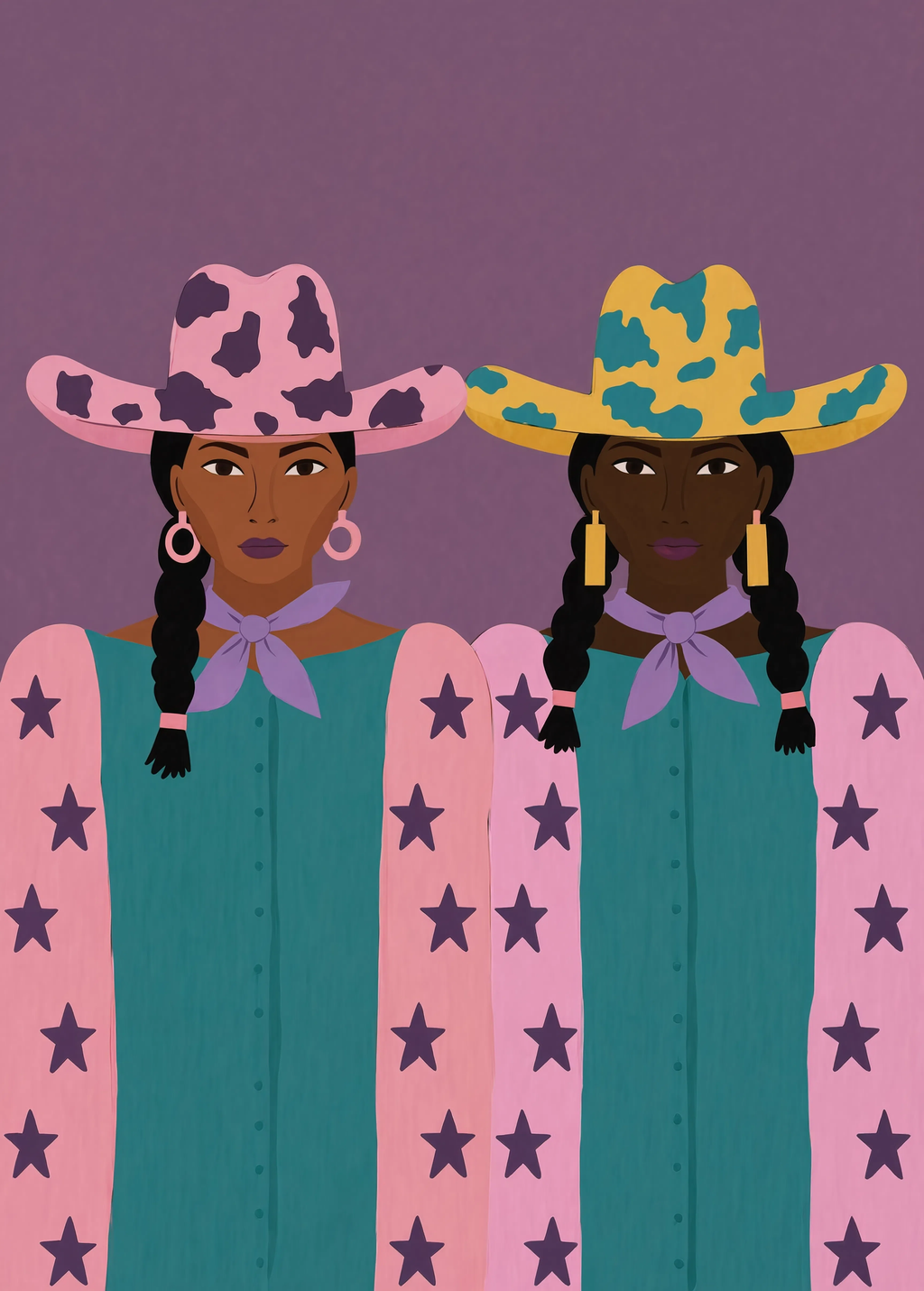 Western Chic | Black Cowgirls Wall Art