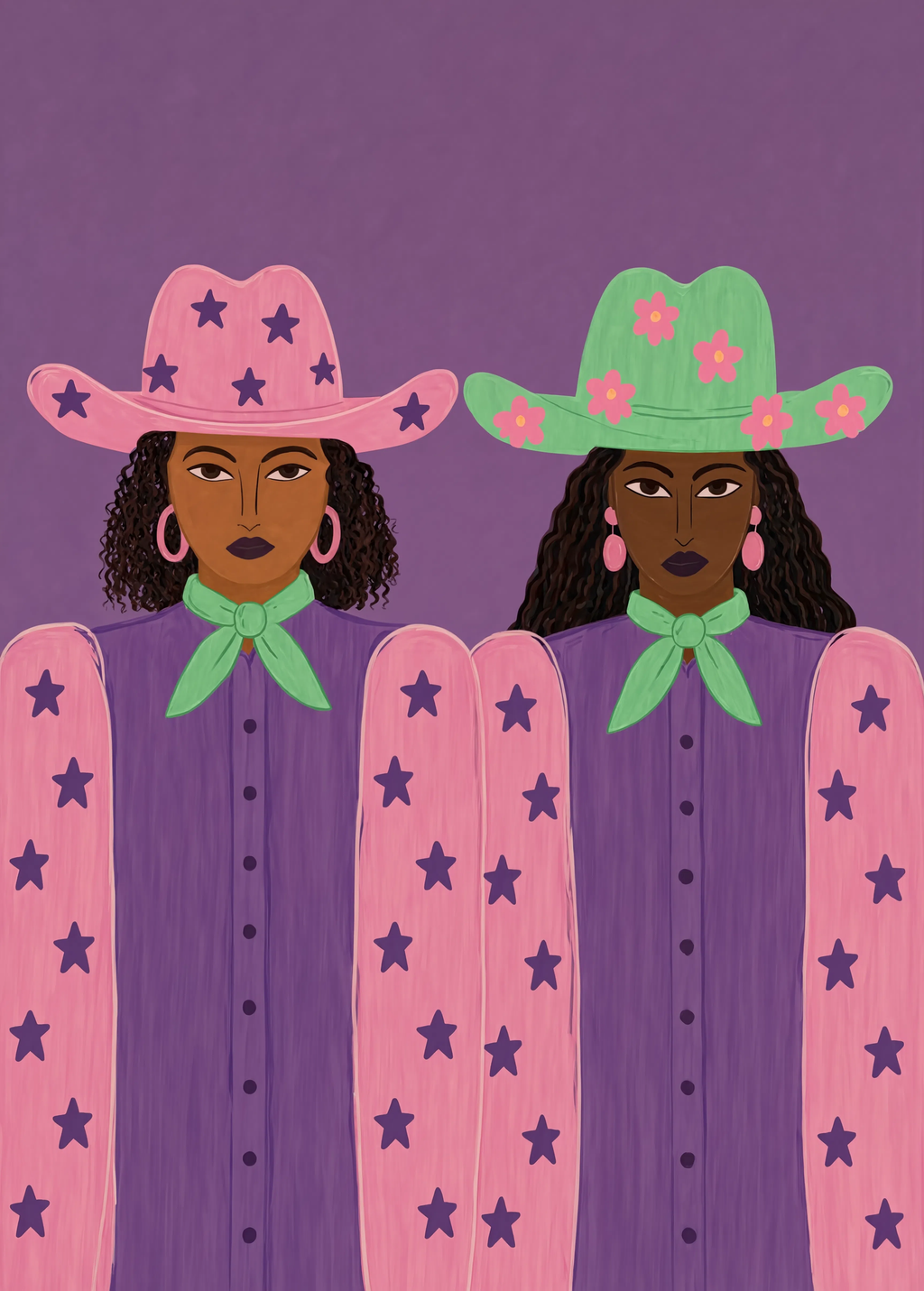 Modern Black Girls Cowgirl | Contemporary Western Art Print