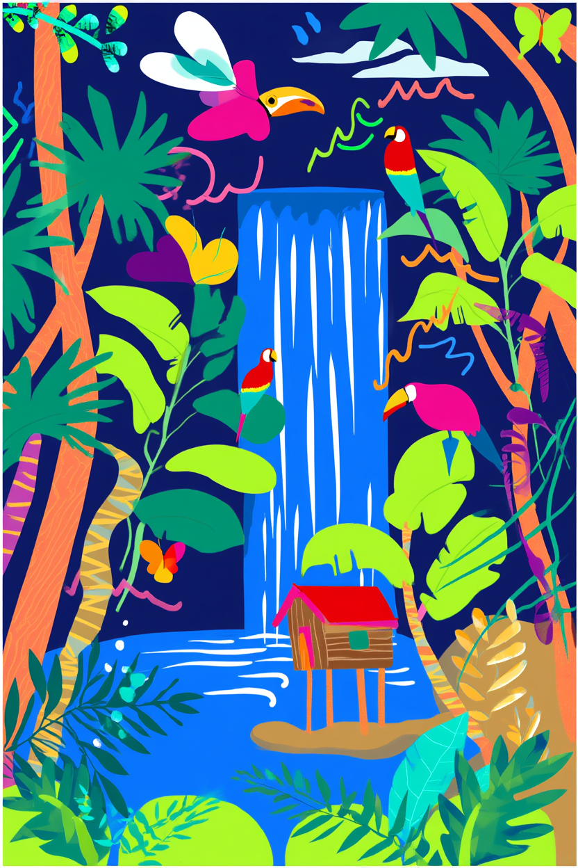 Set of 3 Colourful Village Art Prints – Illustrated Coastal Town Wall Decor