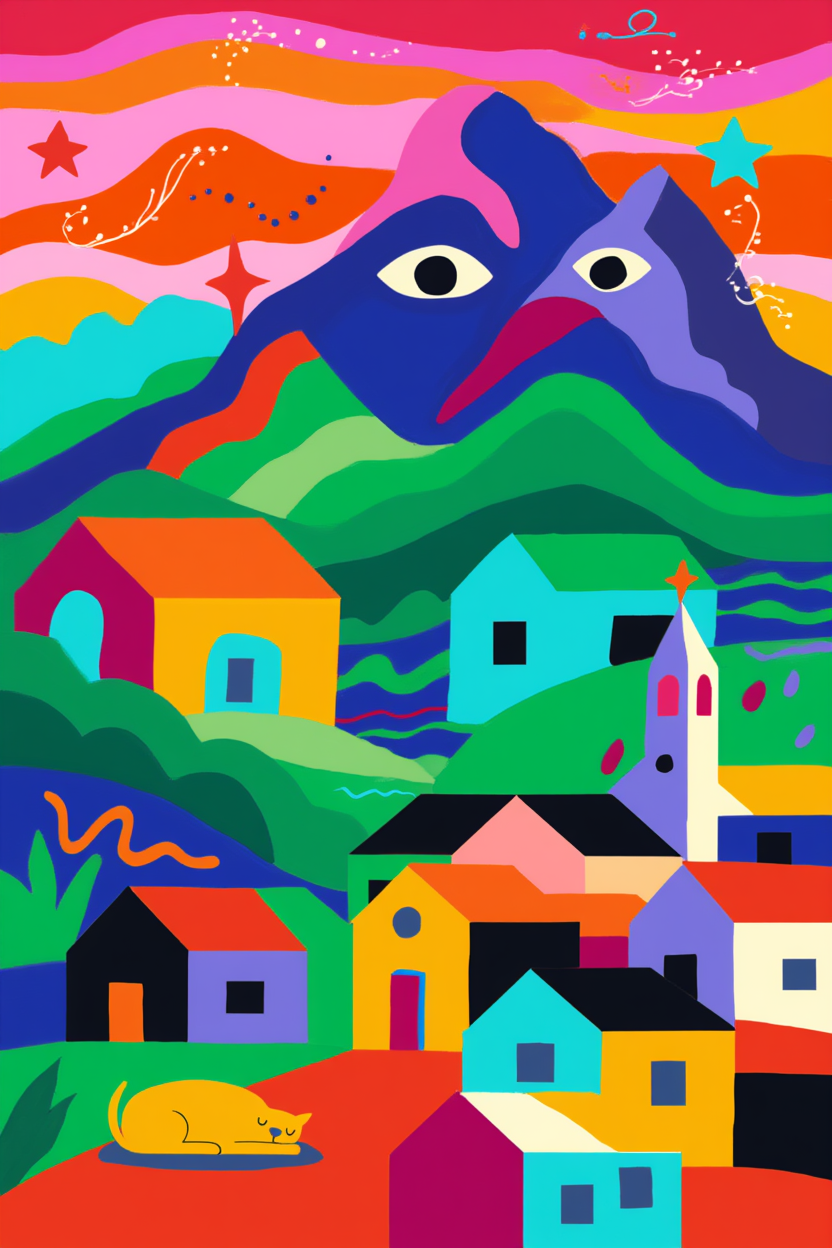 Set of 3 Colourful Mediterranean Village Prints – Bright Illustrated Wall Art