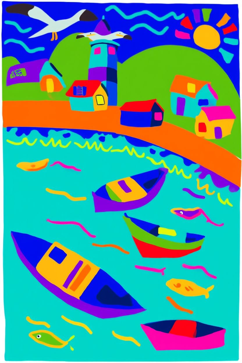 Set of 3 Colourful Mediterranean Village Prints – Bright Illustrated Wall Art