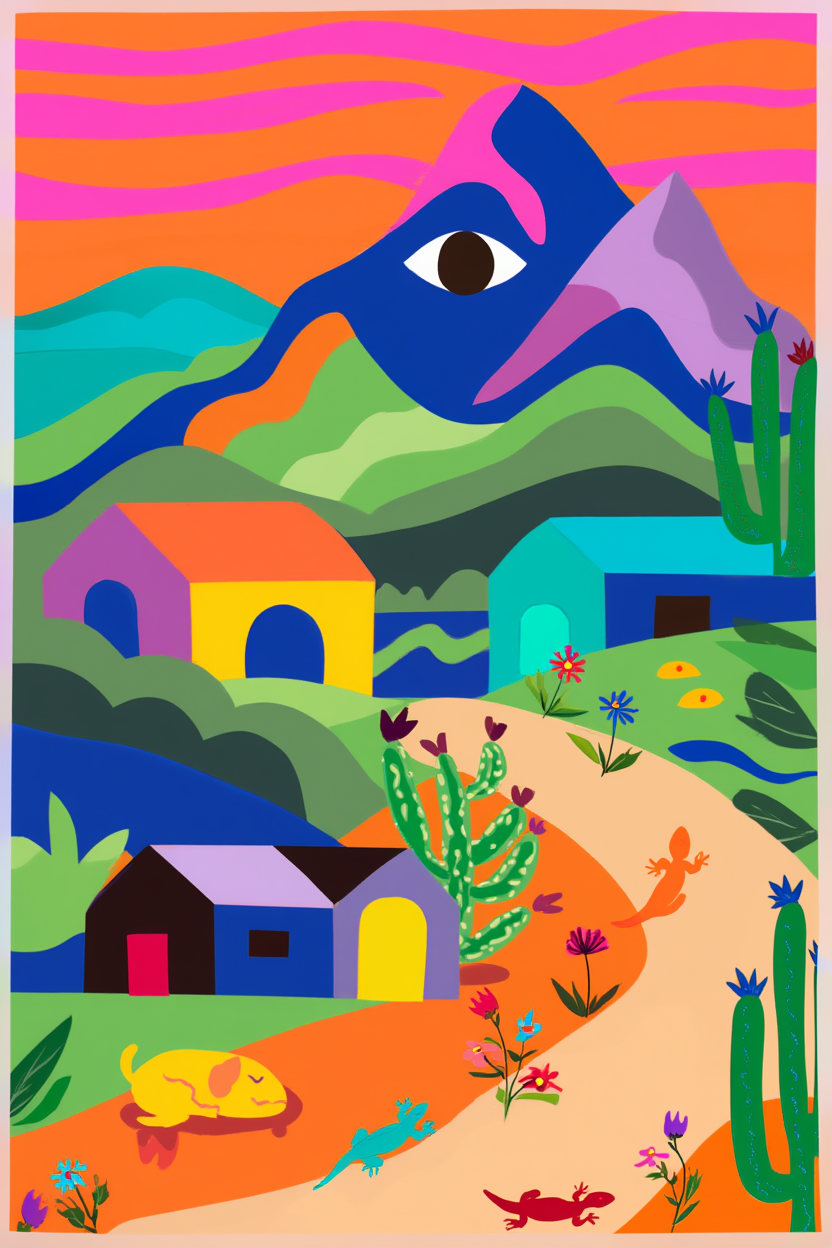 Set of 3 Colourful Village Art Prints – Illustrated Coastal Town Wall Decor