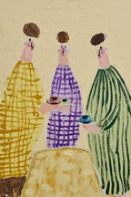 Set of 4 Folk Art Portraits – Minimalist Wall Art Collection