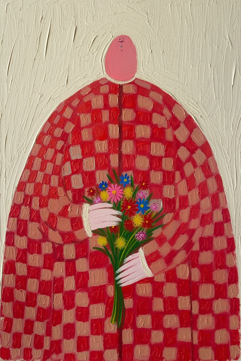 Set of 4 Folk Art Portraits – Minimalist Wall Art Collection