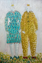 Set of 4 Folk Art Portraits – Minimalist Wall Art Collection