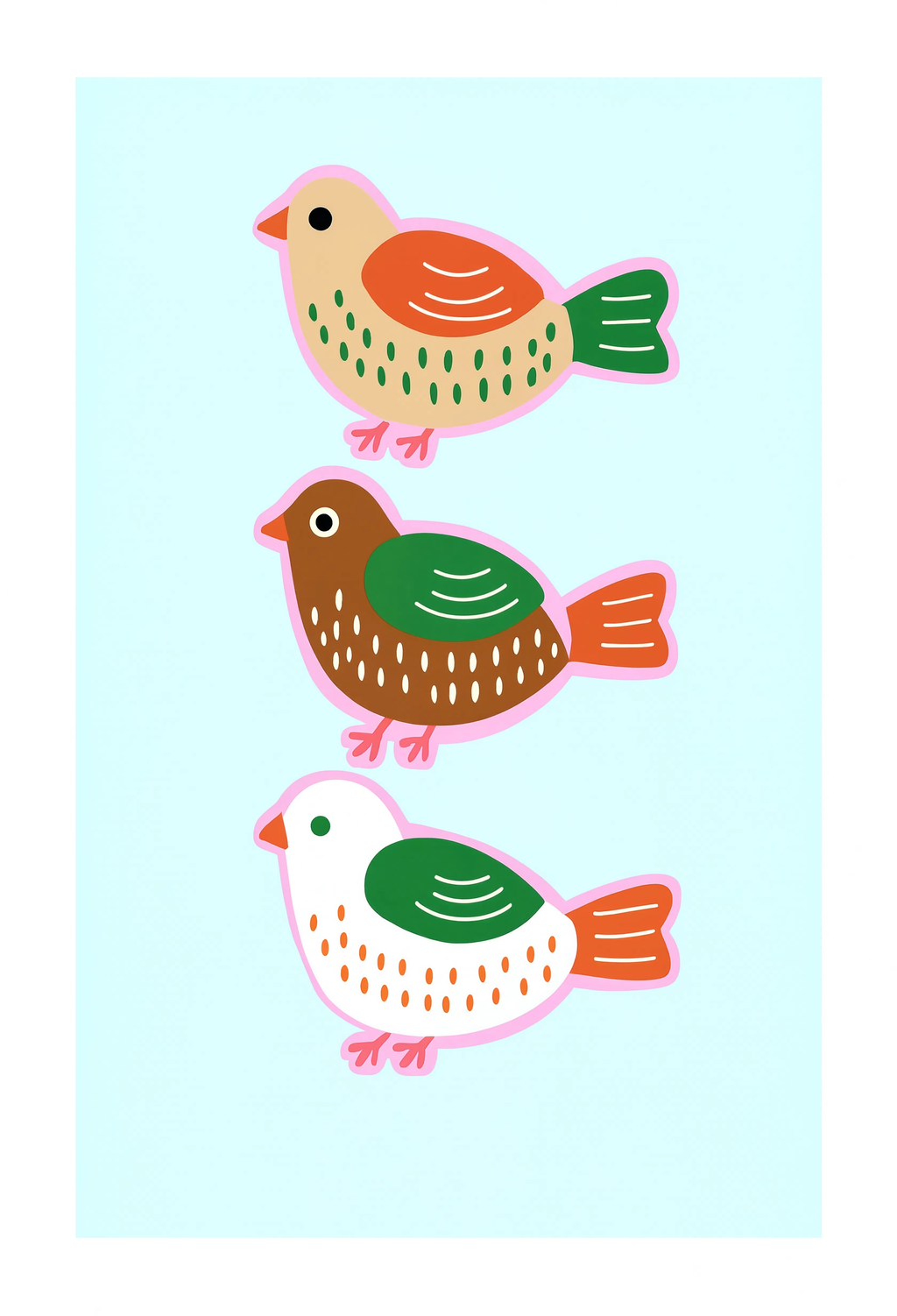 Folk Birds | Scandinavian Folk Bird Wall Art