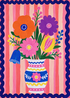 Mediterranean Floral Bouquet I | Contemporary Folk Wall Art