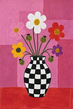 Fuchsia Garden | Contemporary Floral Wall Art