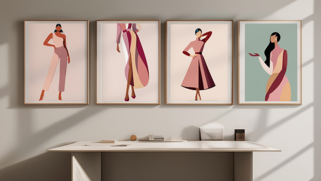 Female Silhouette – Set of 4 Modern Wall Art Prints