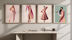 Female Silhouette – Set of 4 Modern Wall Art Prints - Hakyarts