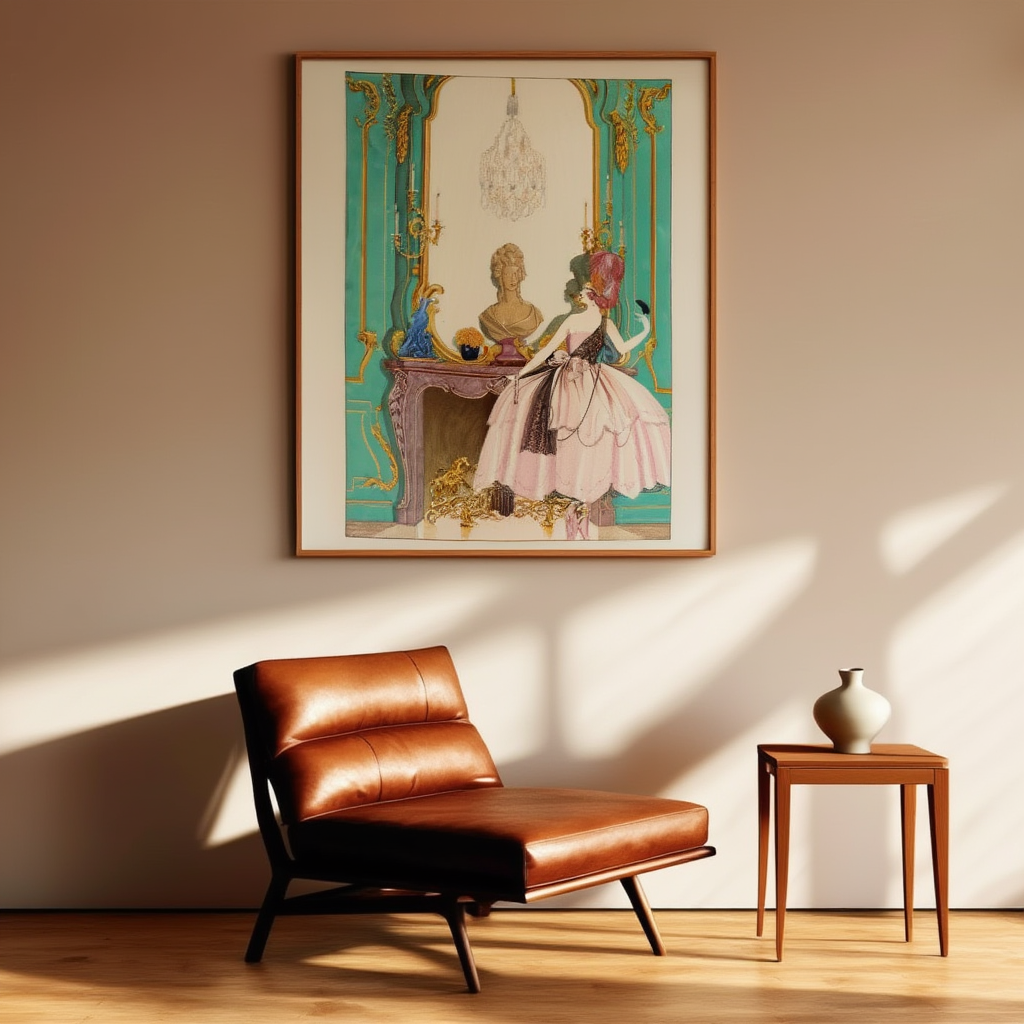 Georges Barbier – Mademoiselle Sorel en grand habit – Art Deco Fashion Illustration Print