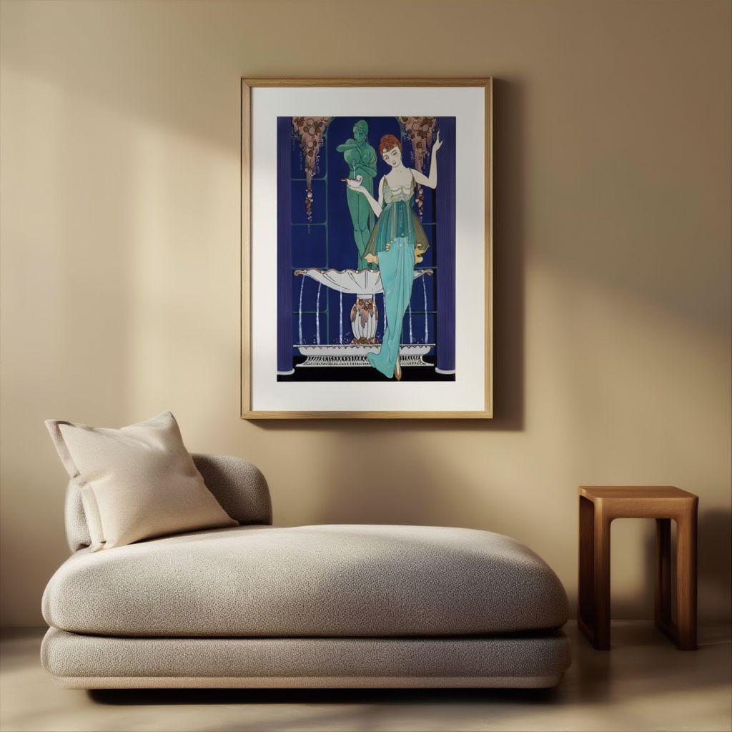 Georges Barbier – Jeanne Paquin Gown – Art Deco Fashion Illustration Print