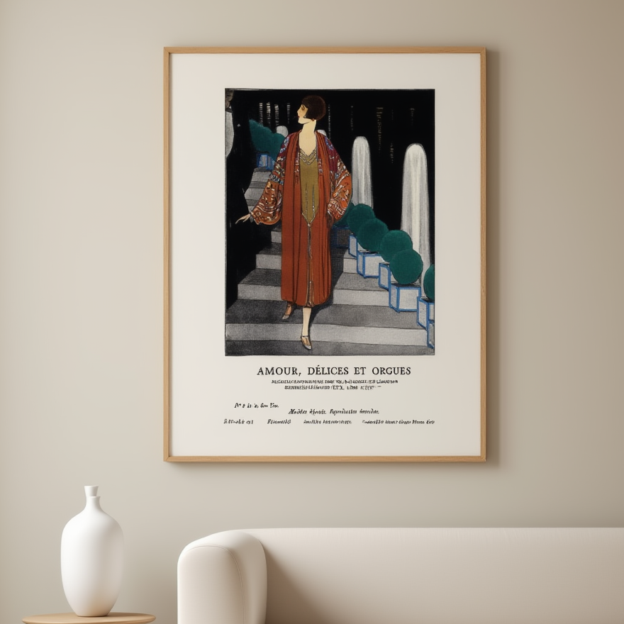 André Édouard Marty – Amours, Délices et Orgues – Vintage Art Deco Poster