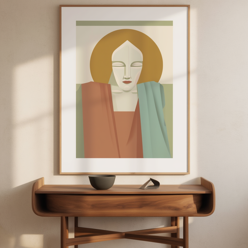 Modernist Portrait II – Minimalist Abstract Portrait Art Print