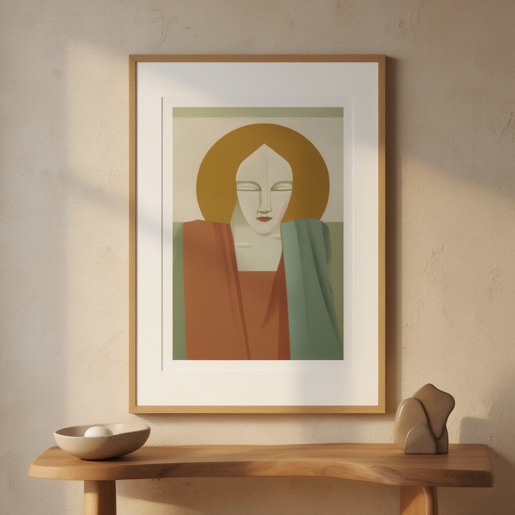 Modernist Portrait II – Minimalist Abstract Portrait Art Print
