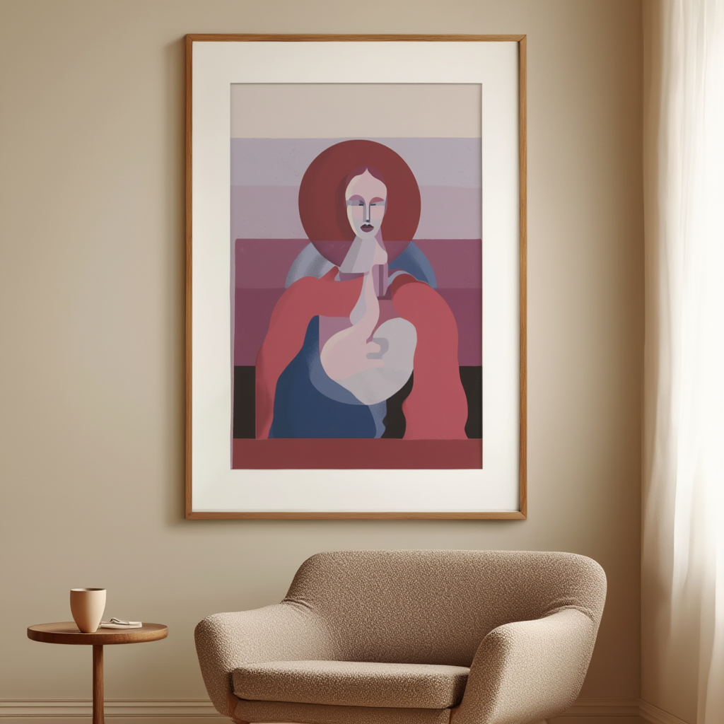 Modernist Portrait – Minimalist Abstract Portrait Art Print
