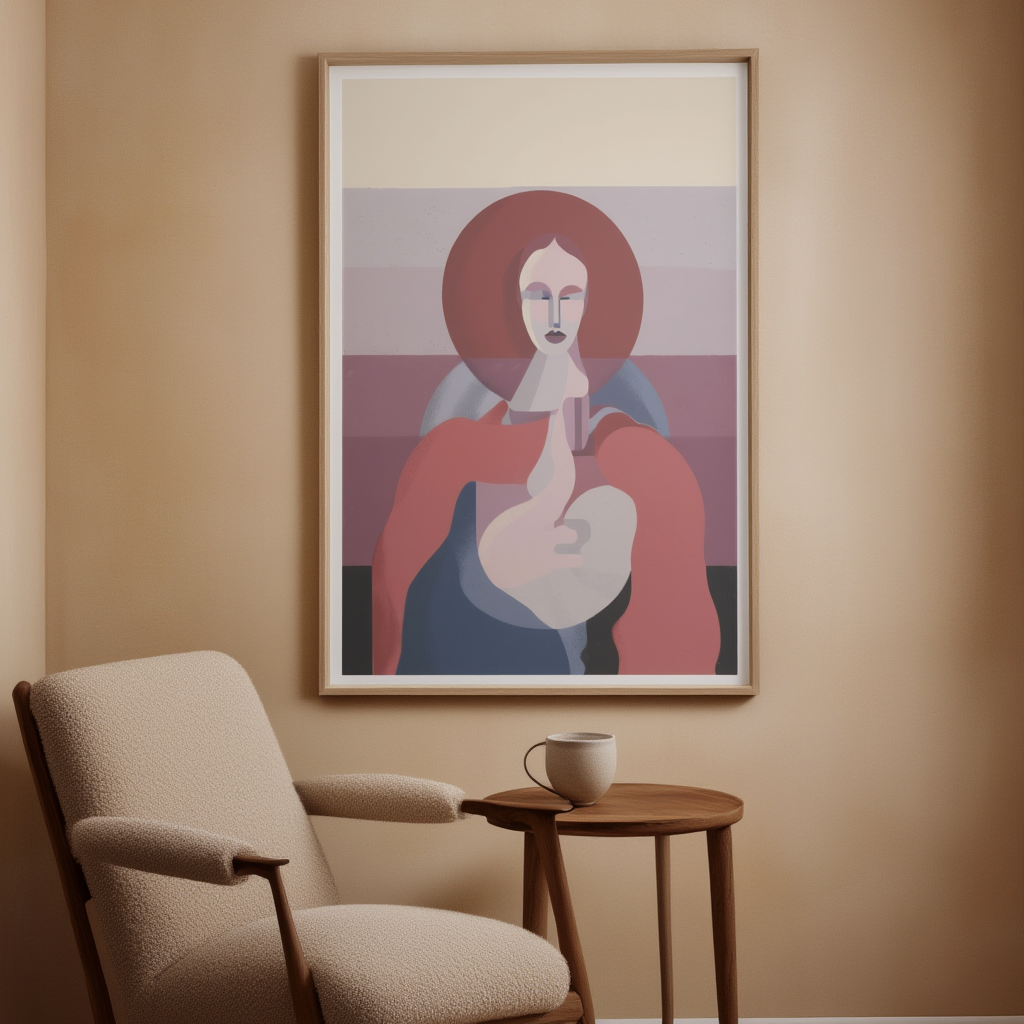 Modernist Portrait – Minimalist Abstract Portrait Art Print