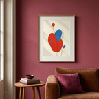 Bold Red & Blue Forms | Modern Abstract Wall Art Print
