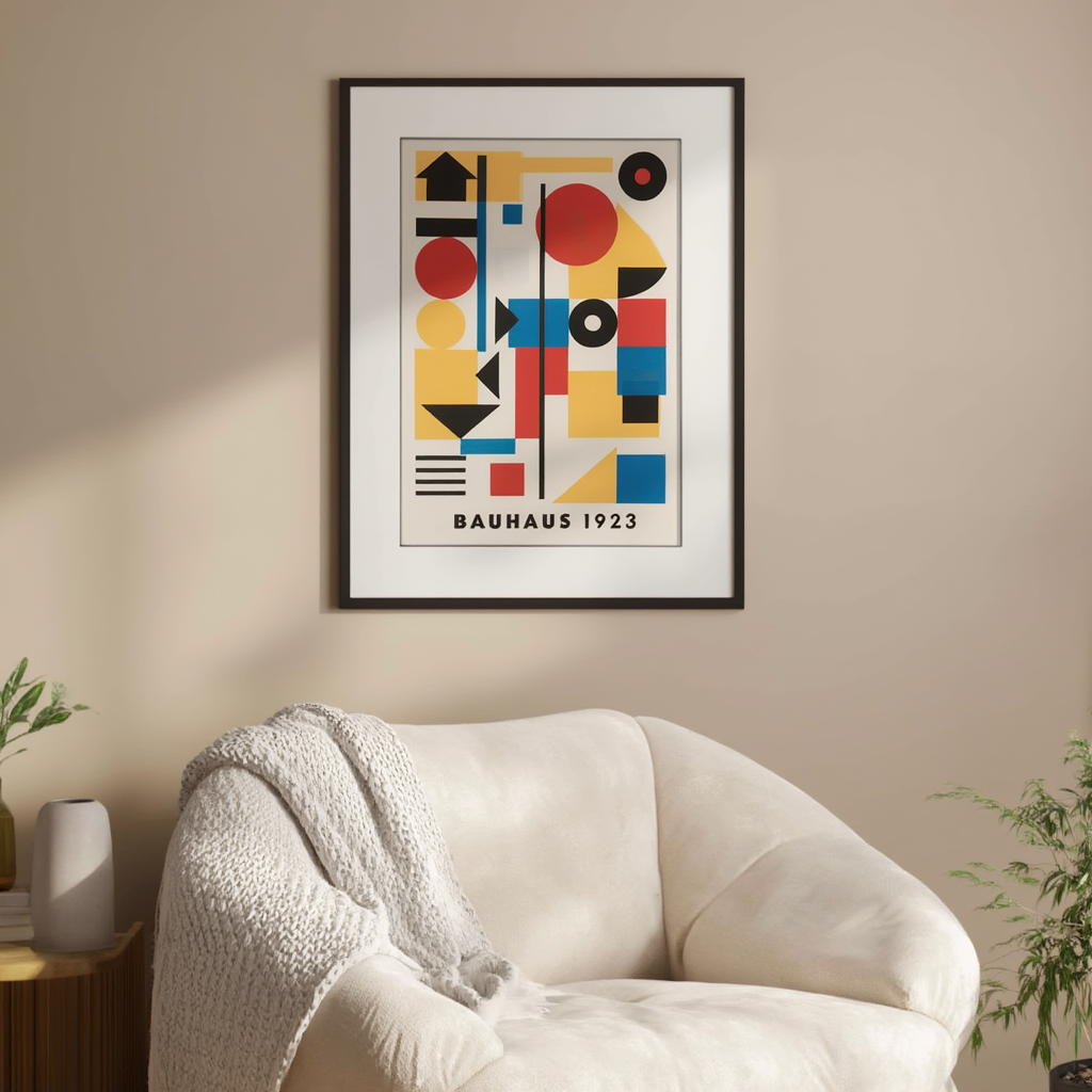 Bauhaus Poster – Geometric Colourful Shapes – Modernist Art Print