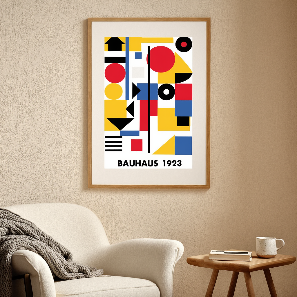 Bauhaus Poster – Geometric Colourful Shapes – Modernist Art Print