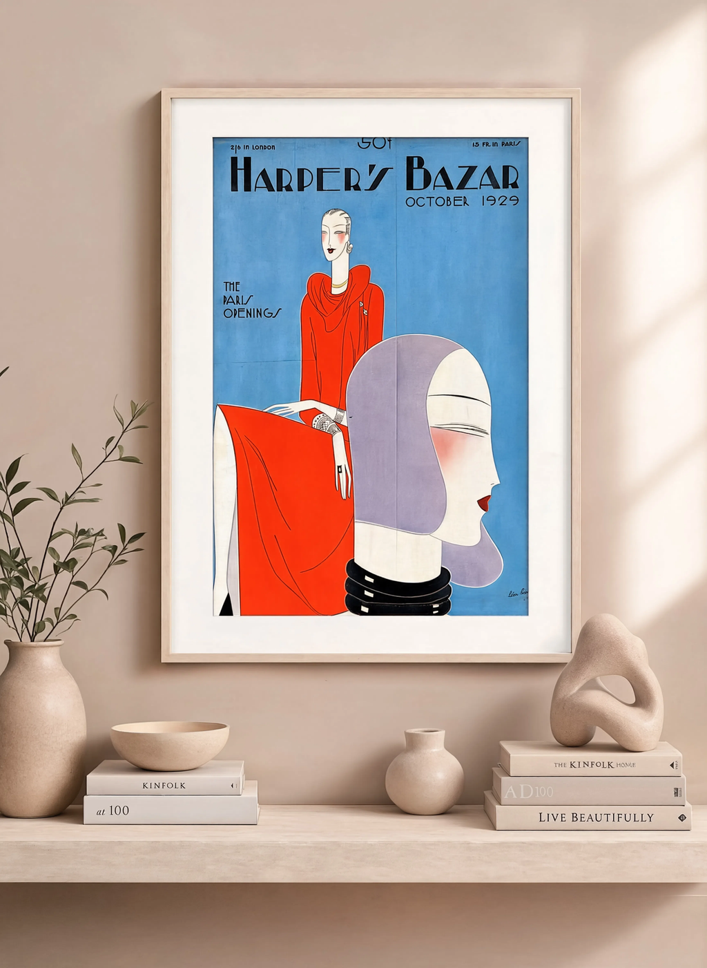 Vintage Harper's Bazaar Magazine Cover – Paris Openings, October 1929 Art Print