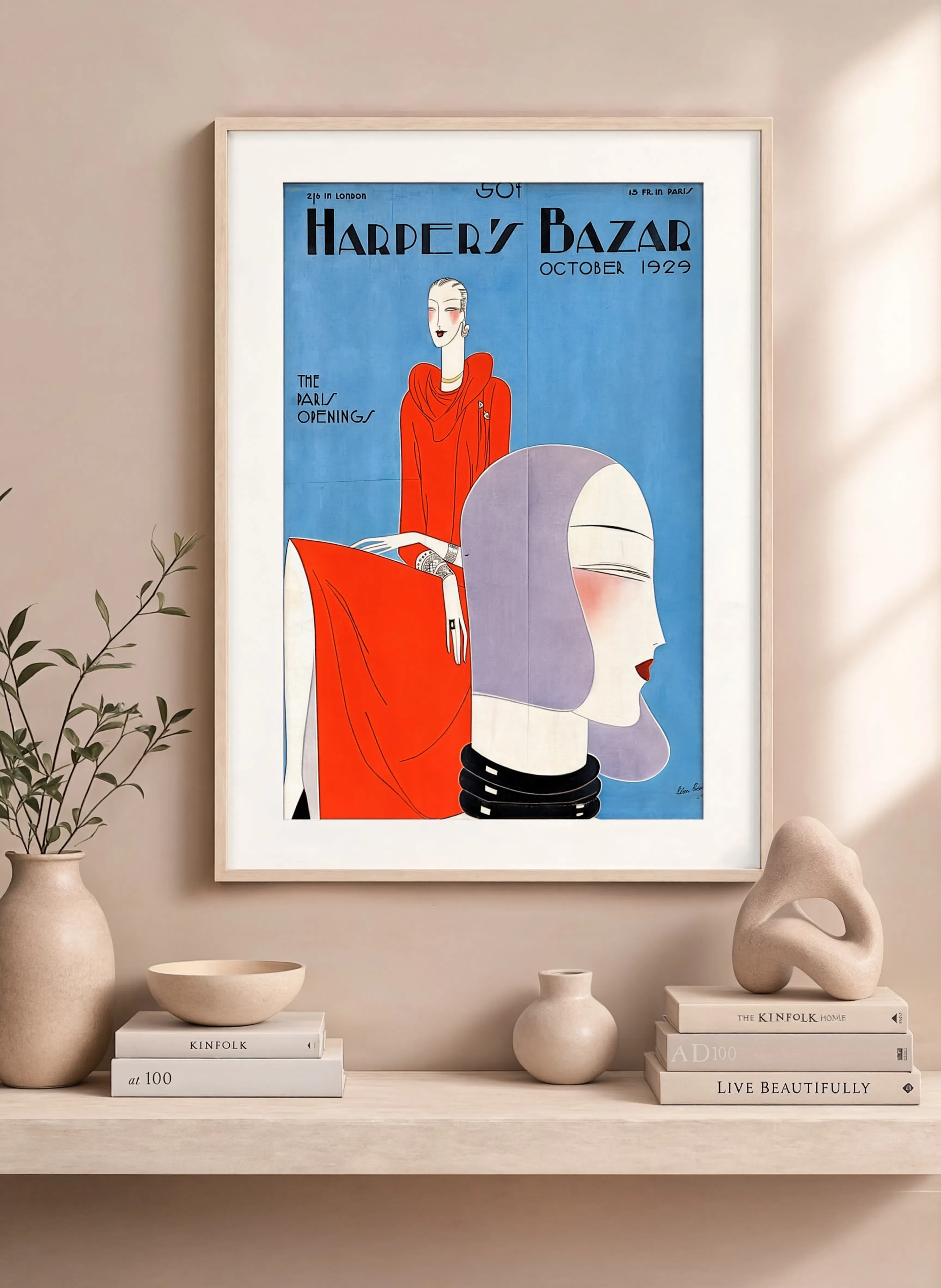 Vintage Harper's Bazaar Magazine Cover – Paris Openings, October 1929 Art Print