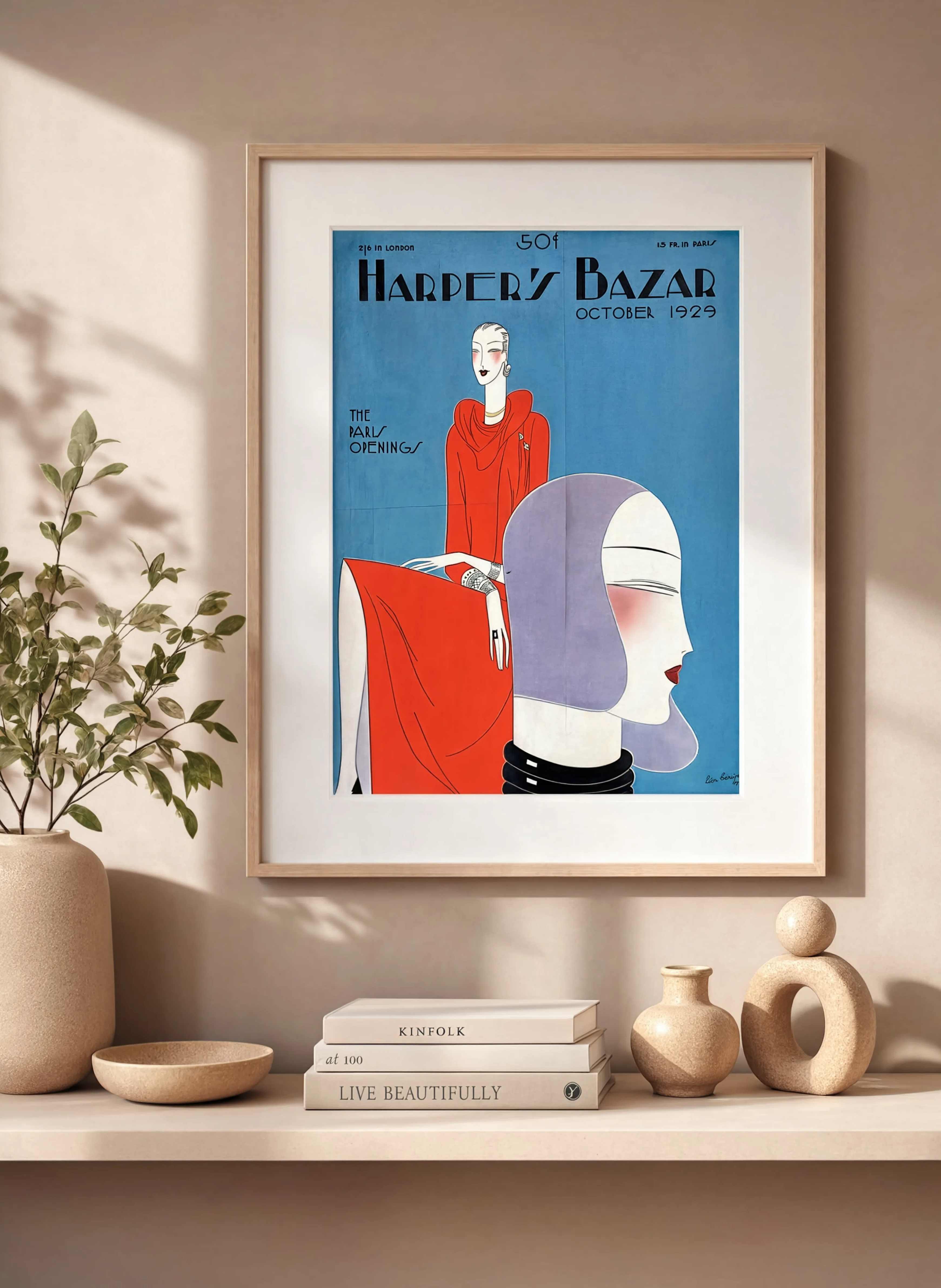 Vintage Harper's Bazaar Magazine Cover – Paris Openings, October 1929 Art Print