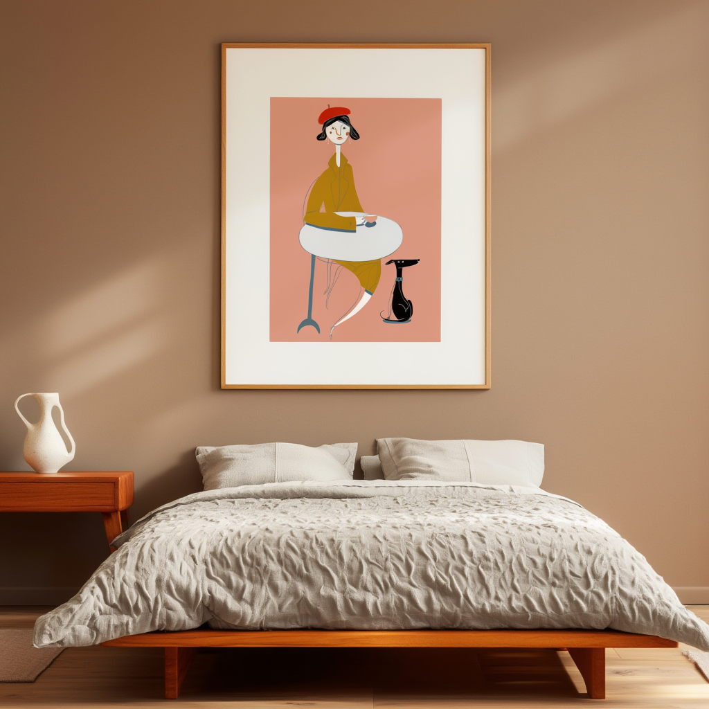 Café Scene – Illustrated Print of Everyday Charm