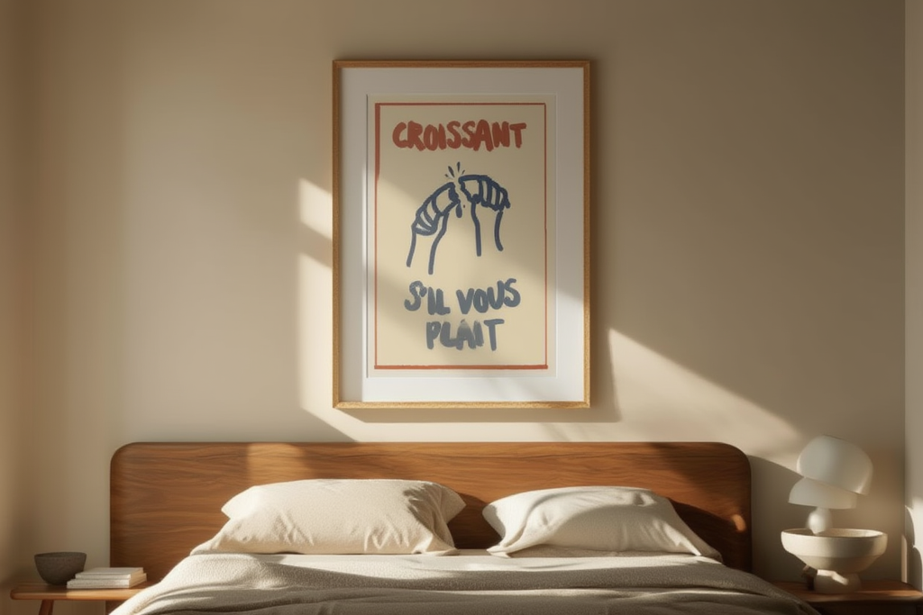 Croissant S’il Vous Plaît – Illustrated French Café Typography Print