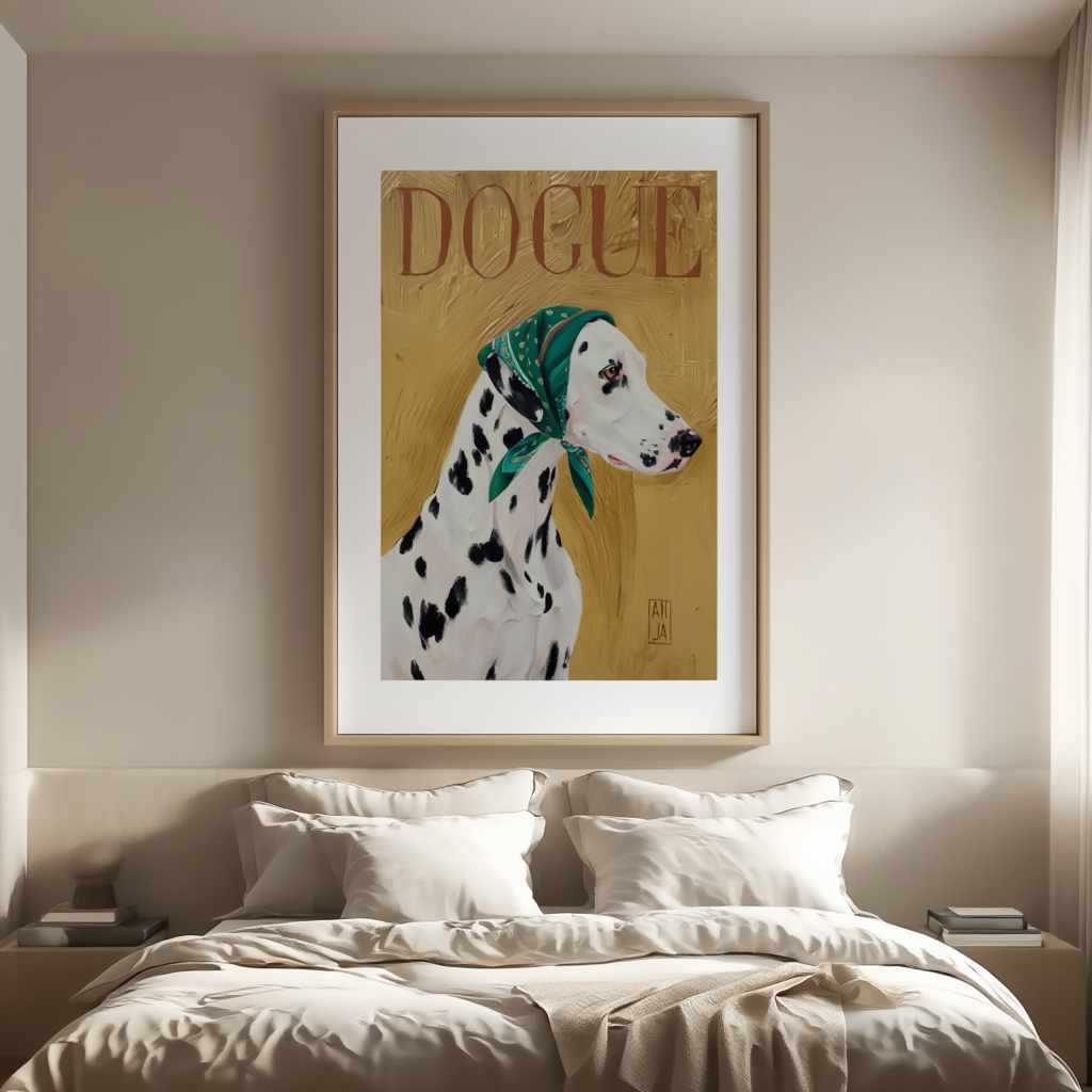 Dogue – Dalmatian Yellow Cover – Minimalist Wall Art Print