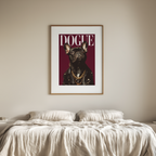 Dogue – French Black Bulldog Fashion Cover – Minimalist Wall Art Print